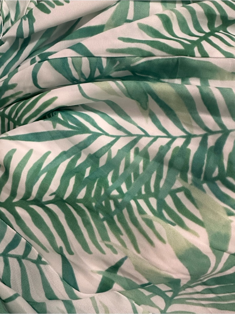 Luxxel White Dress with Green Leaf Print - Picture 5 of 5